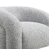 Savio Swivel Accent Chair | Sculpted Curved Design | Gray Boucle Fabric