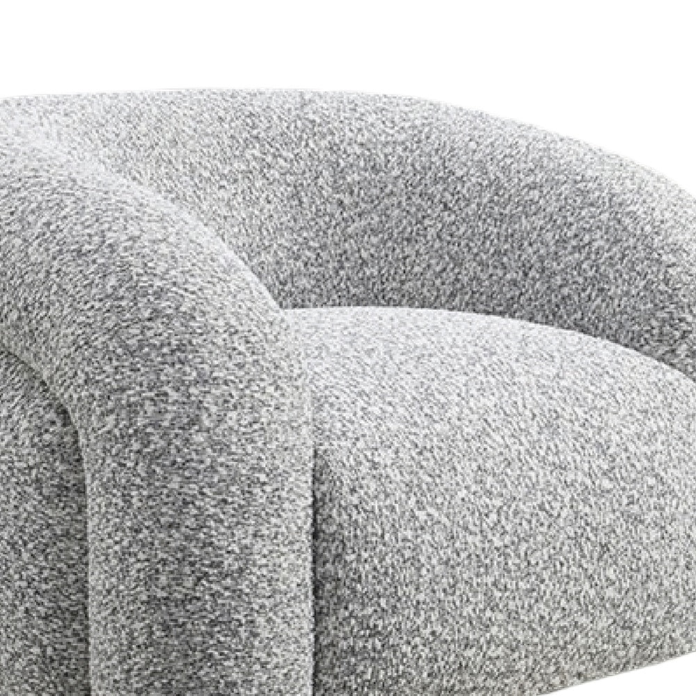 Savio Swivel Accent Chair | Sculpted Curved Design | Gray Boucle Fabric