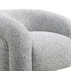 Savio Swivel Accent Chair | Sculpted Curved Design | Gray Boucle Fabric