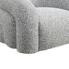 Savio Swivel Accent Chair | Sculpted Curved Design | Gray Boucle Fabric
