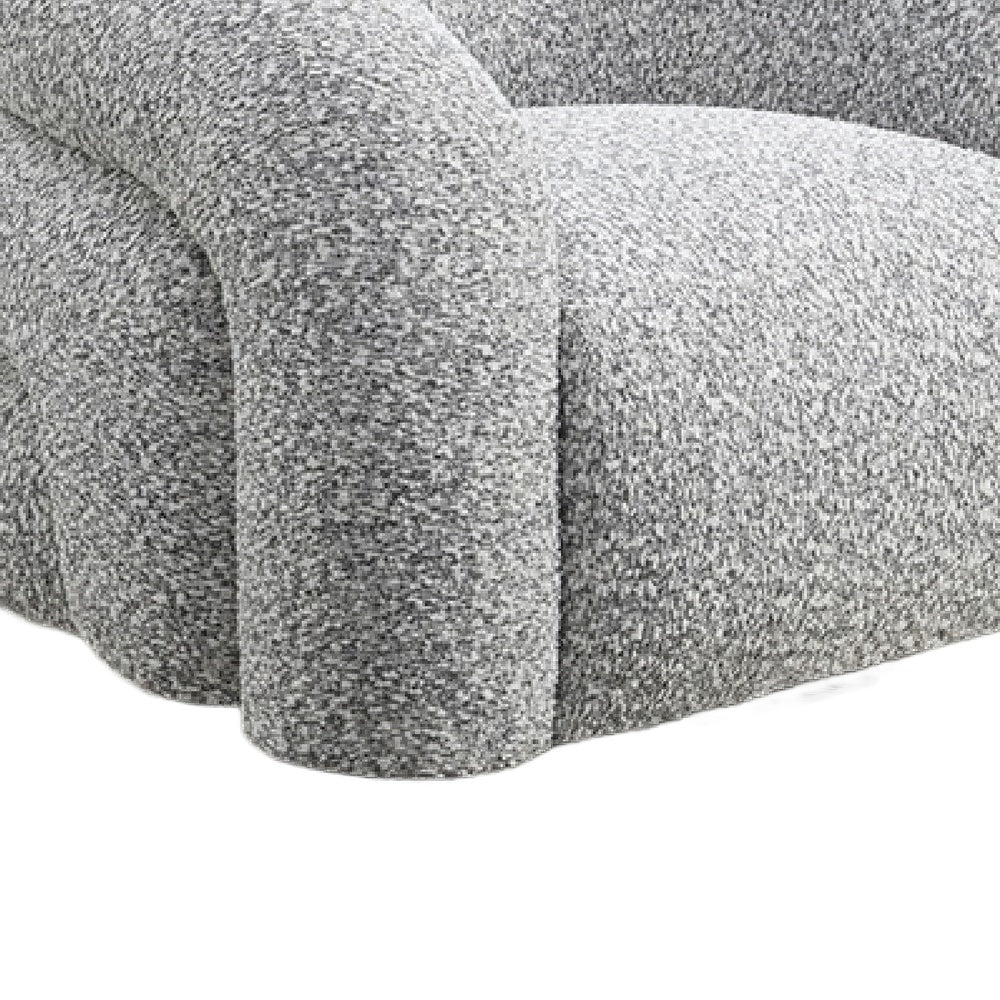 Savio Swivel Accent Chair | Sculpted Curved Design | Gray Boucle Fabric