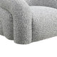 Savio Swivel Accent Chair | Sculpted Curved Design | Gray Boucle Fabric
