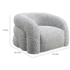 Savio Swivel Accent Chair | Sculpted Curved Design | Gray Boucle Fabric