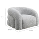 Savio Swivel Accent Chair | Sculpted Curved Design | Gray Boucle Fabric