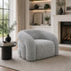 Savio Swivel Accent Chair | Sculpted Curved Design | Gray Boucle Fabric