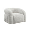 Savio Swivel Accent Chair | Sculpted Curved Design | White Boucle Fabric
