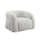 Savio Swivel Accent Chair | Sculpted Curved Design | White Boucle Fabric