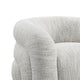 Savio Swivel Accent Chair | Sculpted Curved Design | White Boucle Fabric