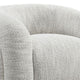 Savio Swivel Accent Chair | Sculpted Curved Design | White Boucle Fabric