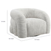 Savio Swivel Accent Chair | Sculpted Curved Design | White Boucle Fabric
