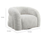 Savio Swivel Accent Chair | Sculpted Curved Design | White Boucle Fabric