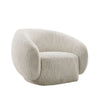 Freda Swivel Accent Chair with Sculpted Curved Profile | Beige Boucle