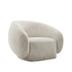 Freda Swivel Accent Chair with Sculpted Curved Profile | Beige Boucle