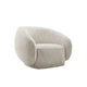Freda Swivel Accent Chair with Sculpted Curved Profile | Beige Boucle