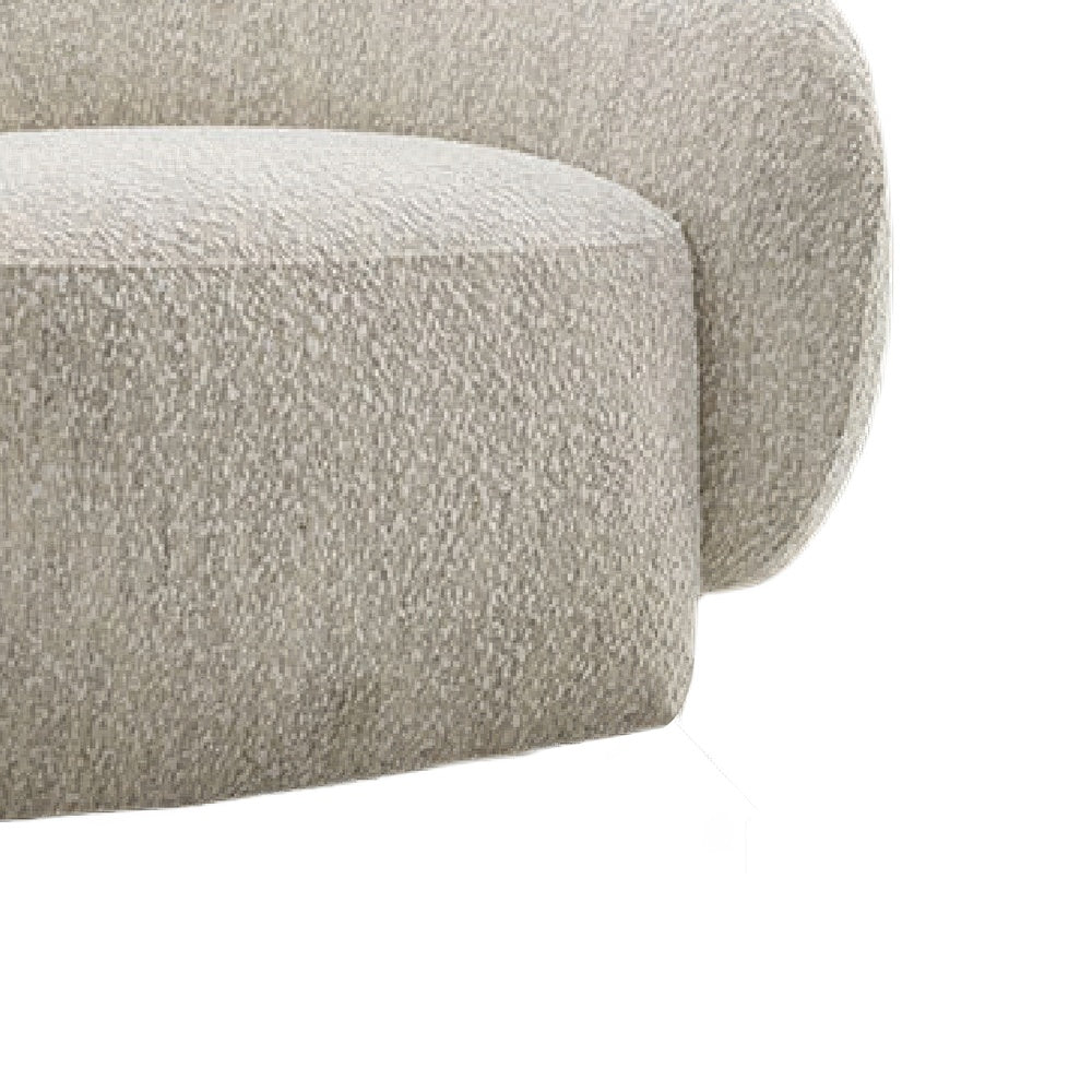 Freda Swivel Accent Chair with Sculpted Curved Profile | Beige Boucle