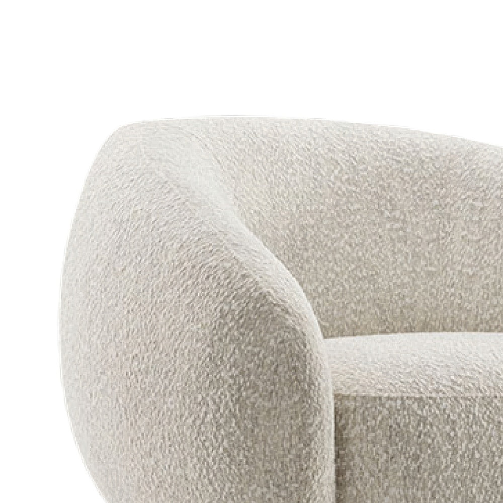 Freda Swivel Accent Chair with Sculpted Curved Profile | Beige Boucle