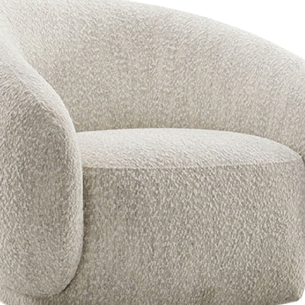 Freda Swivel Accent Chair with Sculpted Curved Profile | Beige Boucle