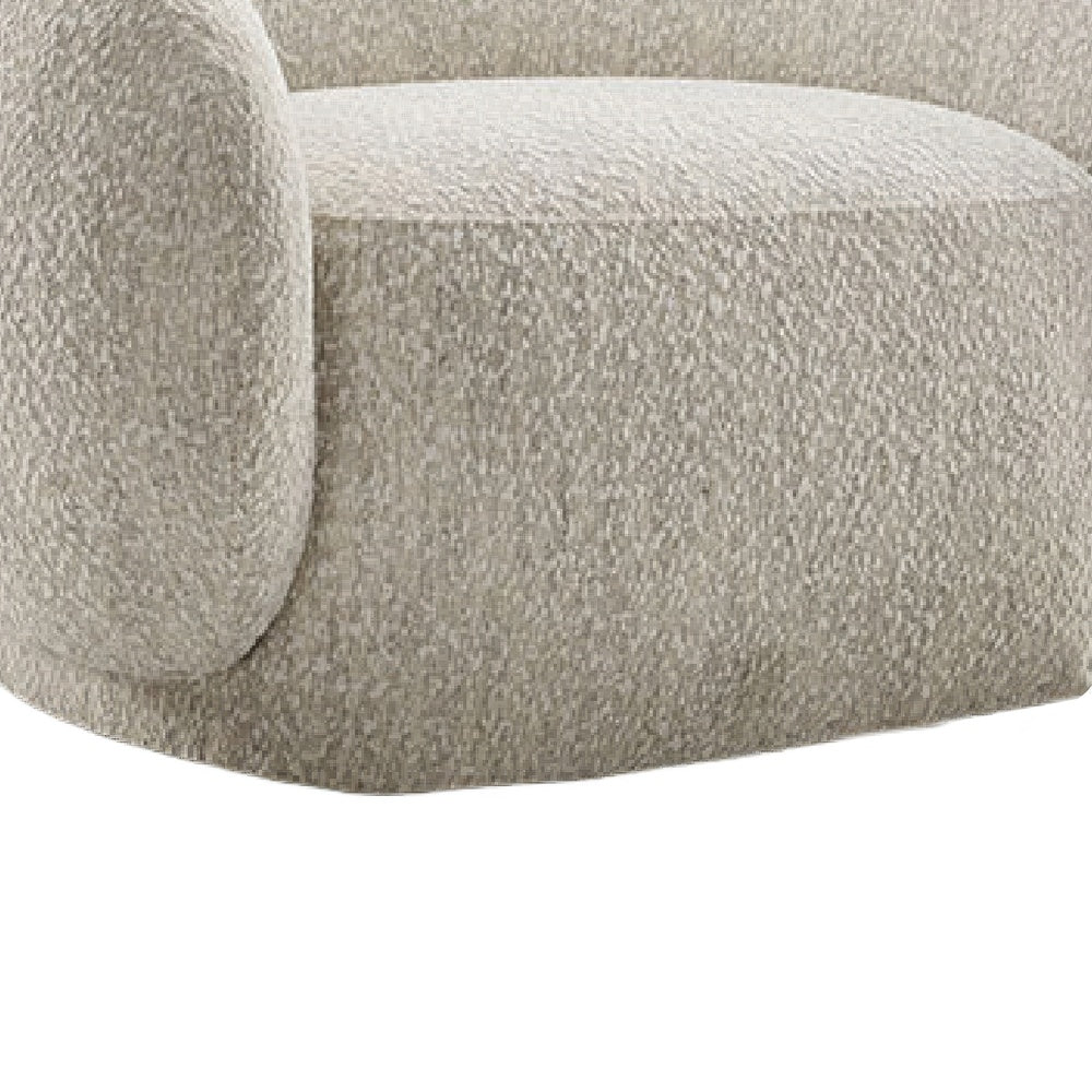 Freda Swivel Accent Chair with Sculpted Curved Profile | Beige Boucle