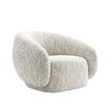 Freda Swivel Accent Chair with Sculpted Curved Profile | Brown Boucle