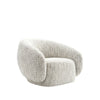 Freda Swivel Accent Chair with Sculpted Curved Profile | Brown Boucle