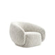 Freda Swivel Accent Chair with Sculpted Curved Profile | Brown Boucle