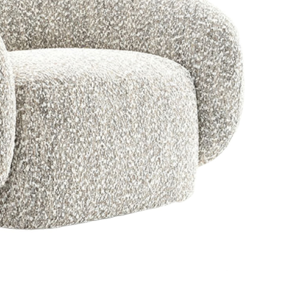 Freda Swivel Accent Chair with Sculpted Curved Profile | Brown Boucle