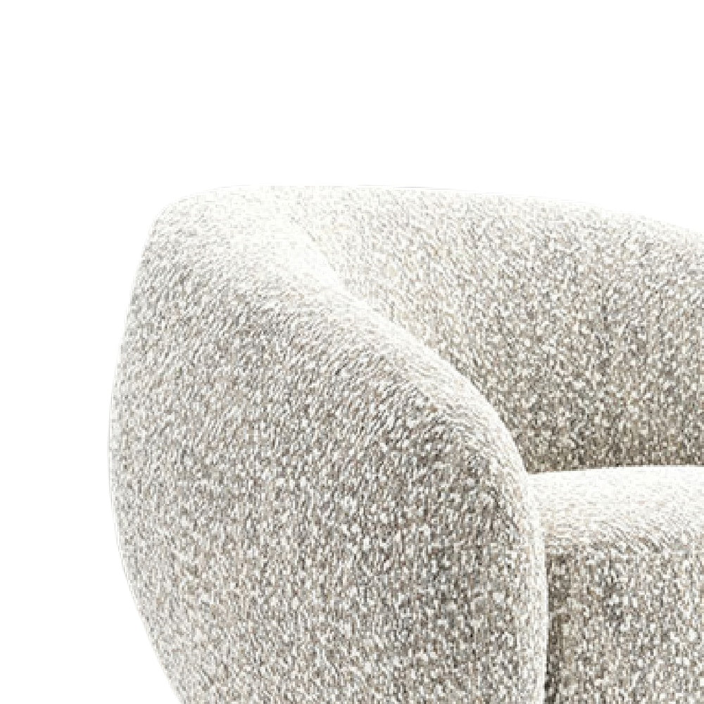Freda Swivel Accent Chair with Sculpted Curved Profile | Brown Boucle