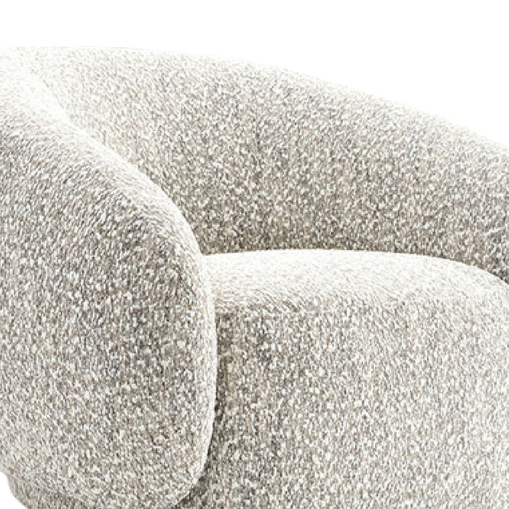 Freda Swivel Accent Chair with Sculpted Curved Profile | Brown Boucle