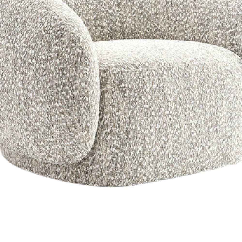 Freda Swivel Accent Chair with Sculpted Curved Profile | Brown Boucle