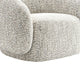 Freda Swivel Accent Chair with Sculpted Curved Profile | Brown Boucle