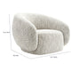 Freda Swivel Accent Chair with Sculpted Curved Profile | Brown Boucle