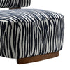 Niya Zebra Accent Chair with Cylindrical Backrest | Blue-White Chenille