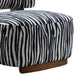Niya Zebra Accent Chair with Cylindrical Backrest | Blue-White Chenille