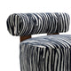 Niya Zebra Accent Chair with Cylindrical Backrest | Blue-White Chenille