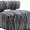 Niya Zebra Accent Chair with Cylindrical Backrest | Blue-White Chenille