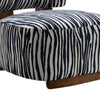 Niya Zebra Accent Chair with Cylindrical Backrest | Blue-White Chenille