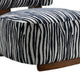 Niya Zebra Accent Chair with Cylindrical Backrest | Blue-White Chenille