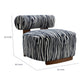 Niya Zebra Accent Chair with Cylindrical Backrest | Blue-White Chenille