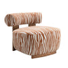 Niya Zebra Accent Chair | Cylindrical Backrest | Orange-White Chenille