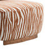 Niya Zebra Accent Chair | Cylindrical Backrest | Orange-White Chenille