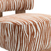 Niya Zebra Accent Chair | Cylindrical Backrest | Orange-White Chenille