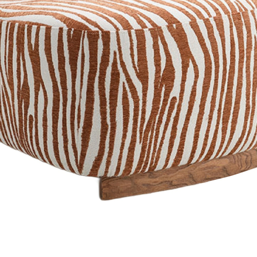Niya Zebra Accent Chair | Cylindrical Backrest | Orange-White Chenille