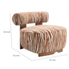 Niya Zebra Accent Chair | Cylindrical Backrest | Orange-White Chenille