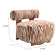 Niya Zebra Accent Chair | Cylindrical Backrest | Orange-White Chenille