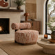 Niya Zebra Accent Chair | Cylindrical Backrest | Orange-White Chenille