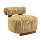 Niya Zebra Accent Chair | Cylindrical Backrest | Yellow-White Chenille