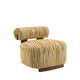Niya Zebra Accent Chair | Cylindrical Backrest | Yellow-White Chenille