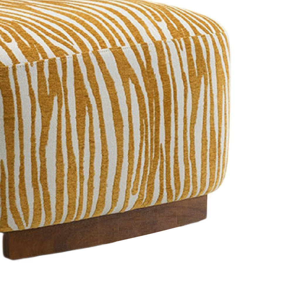 Niya Zebra Accent Chair | Cylindrical Backrest | Yellow-White Chenille