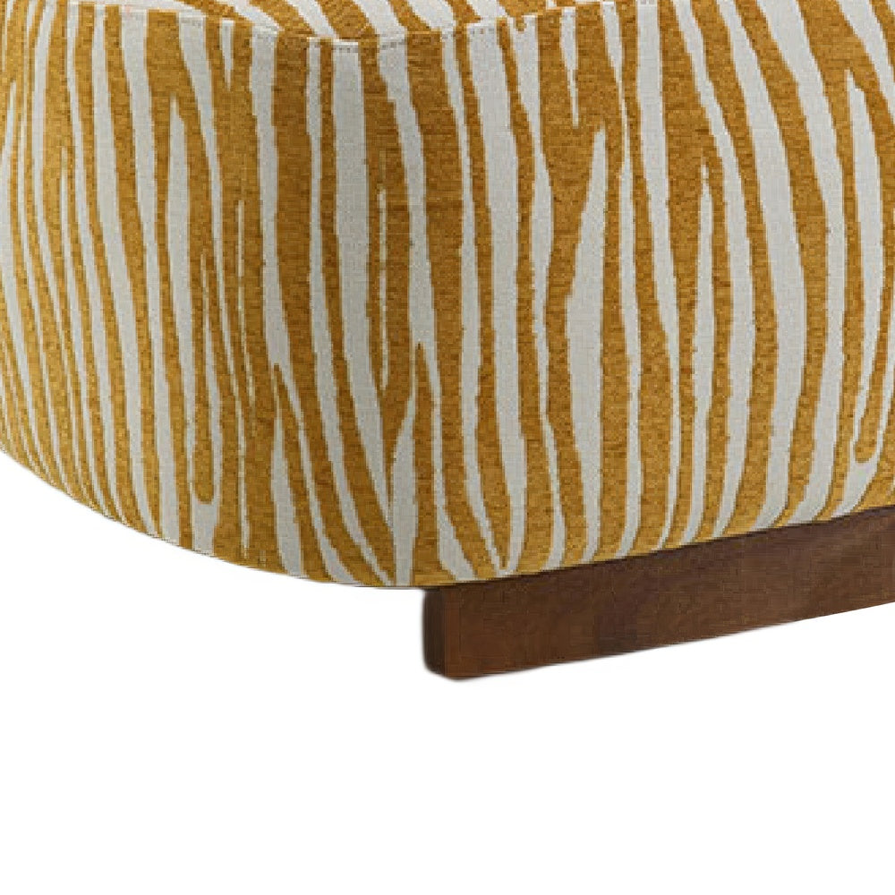 Niya Zebra Accent Chair | Cylindrical Backrest | Yellow-White Chenille