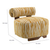 Niya Zebra Accent Chair | Cylindrical Backrest | Yellow-White Chenille